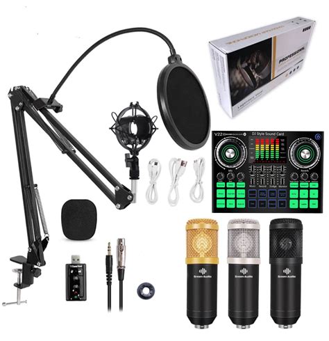 Usb Microphone And Interface Podcast Kit Bm Professional Condenser