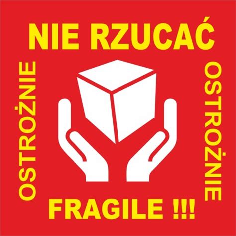 Fragile Ostro Nie Nie Rzuca Szk O Etykiety Naklejki Kurier Na Paczki