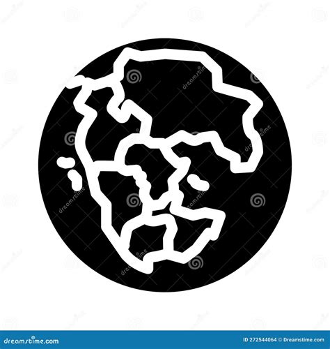 Pangaea Earth Continent Map Neon Glow Icon Illustration Cartoondealer