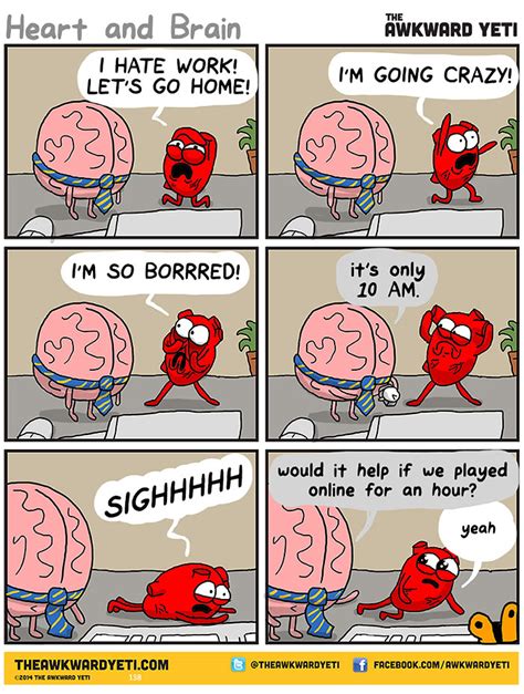 Heart Vs Brain Funny Webcomic Shows Conflict Between Our Emotions And