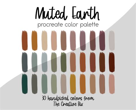 Muted Earth Tones Procreate Palette Colors Color Palette Etsy