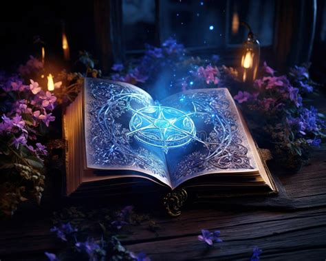 Magic Book Of Spells With Signs In Blue Stock Illustration