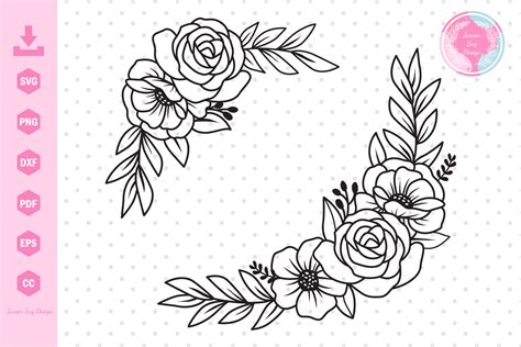 Flower Corner Svg Graphic by JaroenSvgDesign · Creative Fabrica