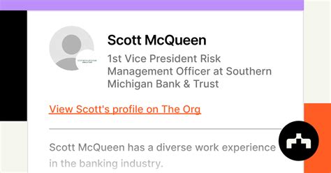 Scott Mcqueen 1st Vice President Risk Management Officer At Southern