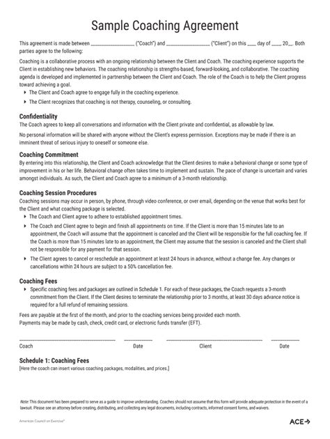 Life Coach Agreement Template