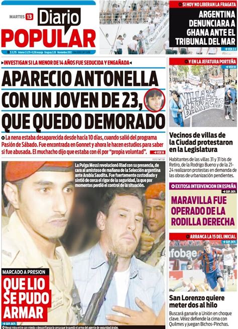 Muy buenos días Repasá la tapa de Diario Popular y mantenete todo el