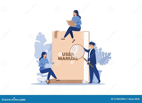 Flat People With Guide Instructions Or Handbooks Flat Vector ...