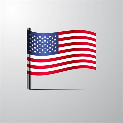 United States Of America Waving Shiny Flag Design Vector 14365038