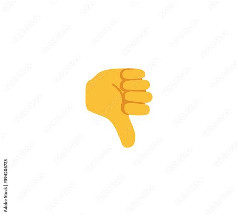 Thumb Down Emoji Gesture Vector Isolated Icon Illustration Dislike