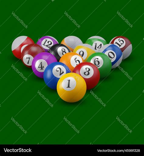 Billiards Balls Triangle Royalty Free Vector Image