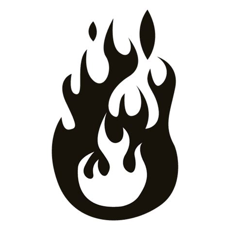 Diseño PNG Y SVG De Ilustración De Fuego De Dibujos Animados Blanco Y