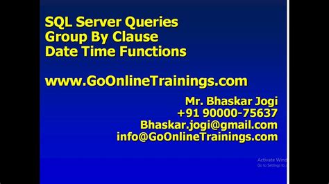 03 Sql Server Queries Group By Clause And Date Time Functions Youtube