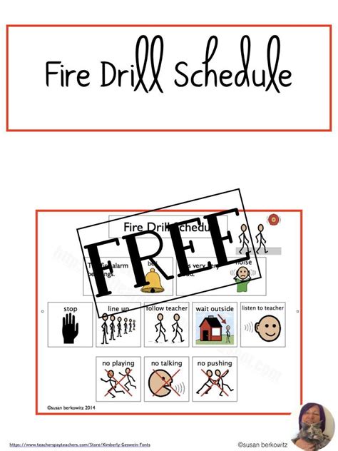 Free Visual Cues For Fire Drills For Autism Special Education Aac Users