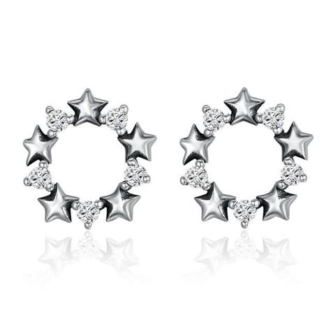 Boucles D Oreilles Rondes En Argent Sterling Pour Femmes Id E Cade