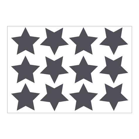 Dark Grey Star Wall Stickers Shape Wall Stickers Stickerscape Uk