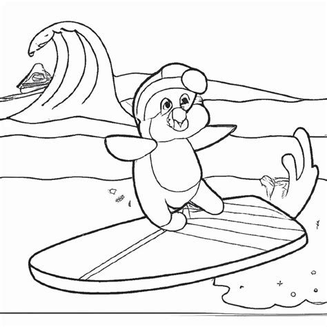 Surfando Os Pinguins Desenhos Para Imprimir E Colorir