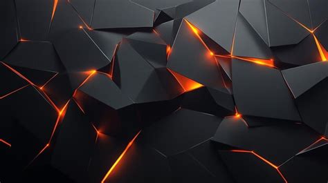 Geometric Shapes With Glowing Edges Dark Background Ideal For An IPhone