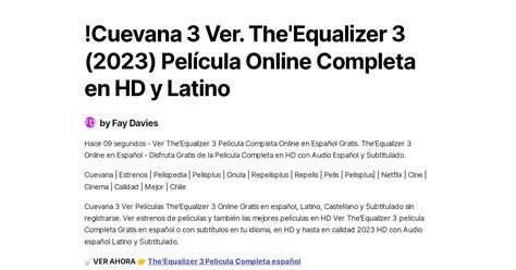 Cuevana 3 Ver The Equalizer 3 2023 Película Online Completa en HD y