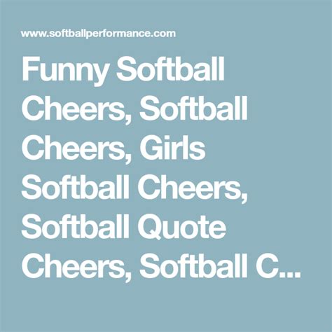 Funny Softball Cheers Softball Cheers Girls Softball Cheers Softball