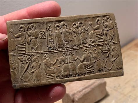 Sumerian Cylinder Seal Replica Of Queen Puabi Mesopotamian Art