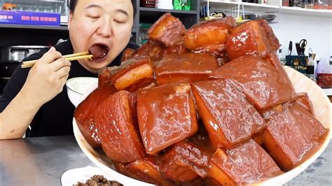 Super Easy Homemade Braised Pork Belly Smooth And Juicy Not Greasy Mukbang Youtube