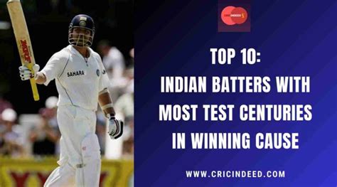 Top 10 Indian Batters With Most Test Centuries In Winning Cause