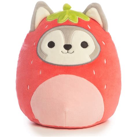 Squishmallows 18cm Ryan The Husky With Strawberry Costume Soft Toy