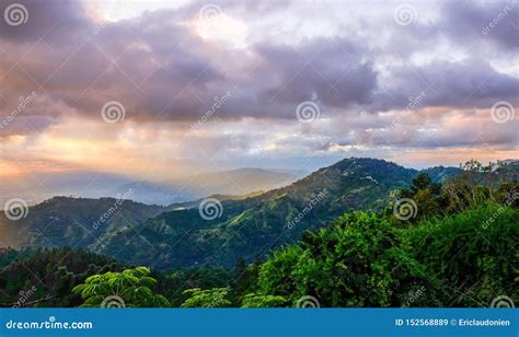 Jamaica-the Blue Mountain Sunset 6 Stock Image - Image of tropical ...