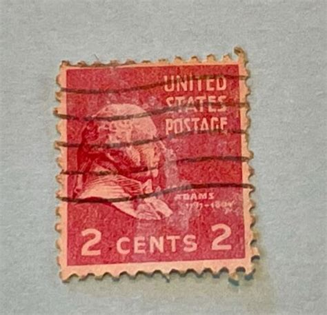 JOHN ADAMS 2 Cent Stamp High Definition Red Loose Unattached EBay