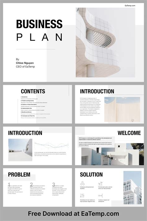 Simple Business Presentation Template Eatemp Free And Professional