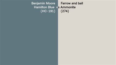 Benjamin Moore Hamilton Blue HC 191 Vs Farrow And Ball Ammonite 274