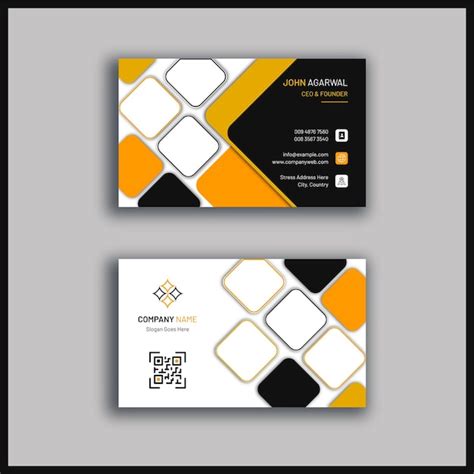 Premium Vector | Yellow business card design