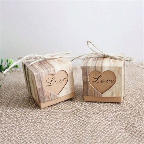 Rustic Love Heart Favour Box Sugarbird Weddings