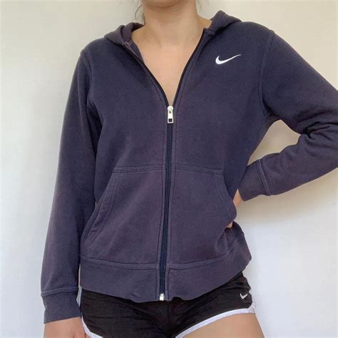 Navy Blue Nike Club Hoodie Vintage Nike Hoodie Zip Depop