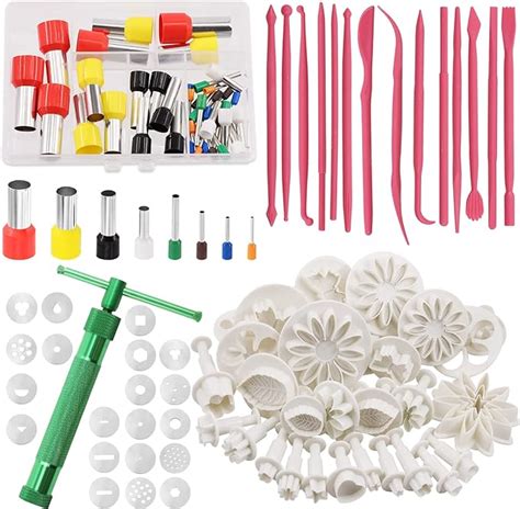 Amazon Swpeet 122Pcs Green Clay Extruder Gun And Fondant Cake Mold