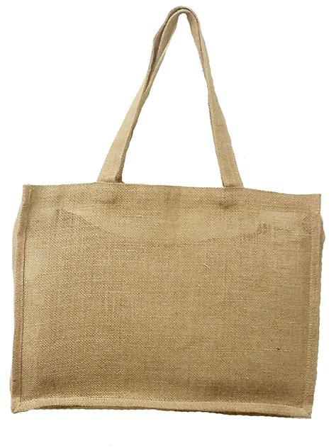 Pack Of 25 UnLaminated Natural Jute Burlap Shopping Tote Bag With Jute