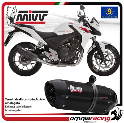 Mivv Exhaust Slip On Suono Approved Black Steel Honda Cb500f X