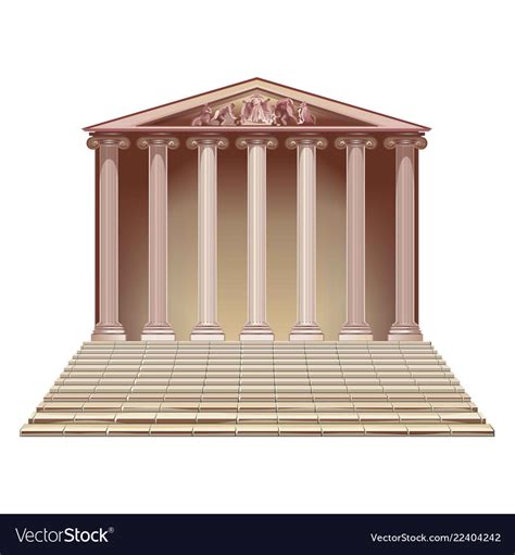 Ancient building with ionic columns Royalty Free Vector