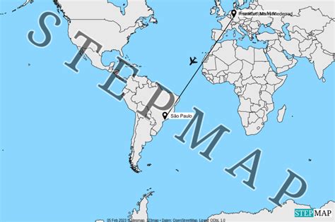 Stepmap Frankfurt Sao Paulo Landkarte F R Welt