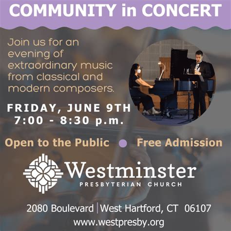 Westminster Presbyterian Church To Host 2nd Annual Community In Concert We Ha West Hartford News