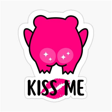 Frog Butt Funny Frog Kiss Me Hot Pink Sticker For Sale By Streeto