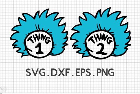 Thing 1 Svg Thing 2 Svg Dr Seuss Svg Cat in the Hat Svg - Etsy