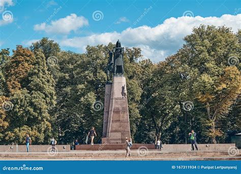 The Monument To Grand Duke Gediminas Vilnius Lithuania Editorial