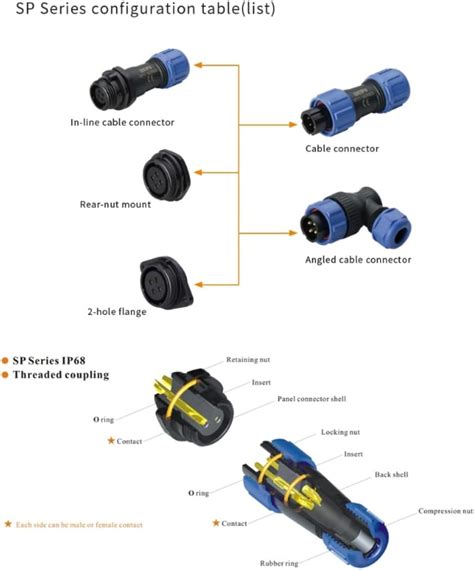 Buy Eonvic Weipu Sp Pin Male Plug Panel Mount Waterproof Ip