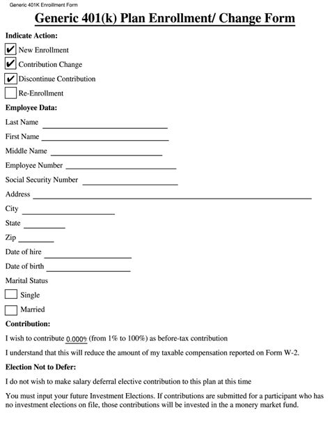 Benefits Enrollment Form Template HQ Printable Documents