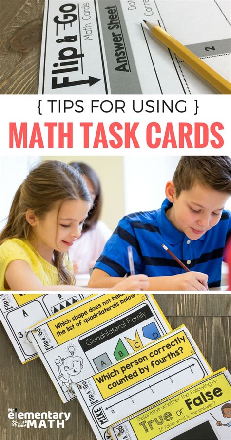 Mobile Math Task Cards For The Busy Teacher Mr Elementary Math