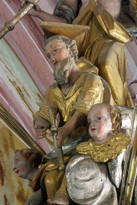 God The Father Statue On The Main Altar In The Church Of The Three