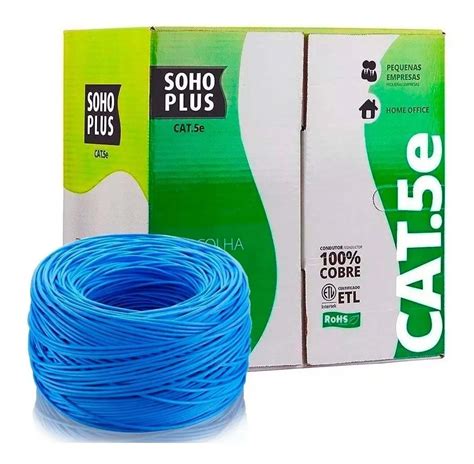 Cabo De Rede Furukawa Cat E Cobre Metros Gigabit Azul