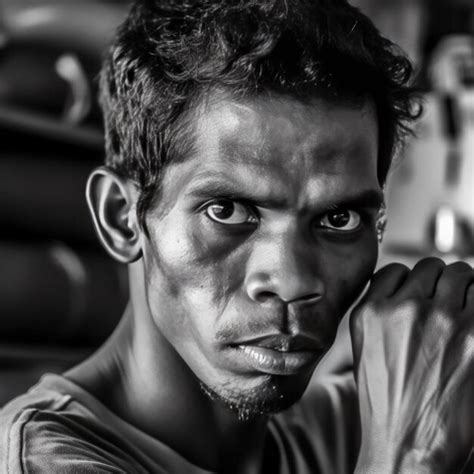 Retrato de un joven mirando a la cámara en blanco y negro Foto Premium