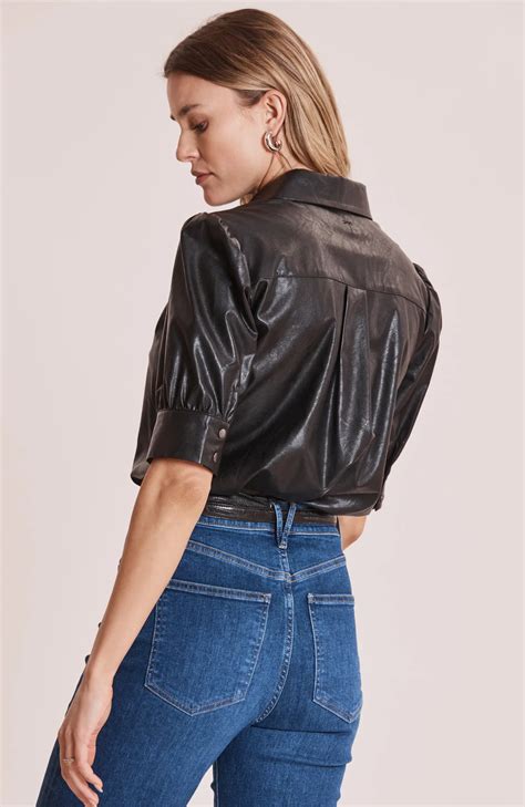 Black Pleather Shirt Free Shipping Usa